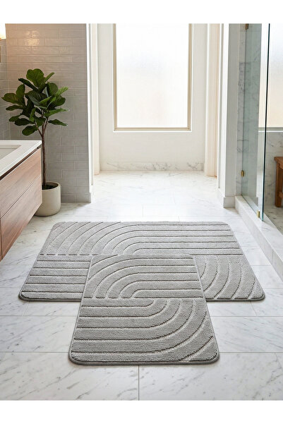 Myevilla Premium Natural Pamuk Kupatilski otirač Set Protivklizno Tkano Baza ...