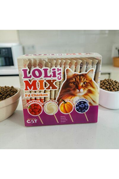 EuroGold 15'li karışık tatlarda lolipop şeklinde kedi ödülü