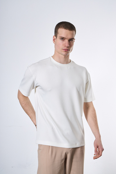 Mesfeno Modal Kumaş Oversize Sıfır Yaka T-Shirt