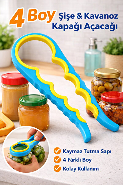 CPAZH Co. 4 Boy Kavanoz Kapak Açacağı Konserve Şişe Kapağı Açma Aparatı 1 ADET