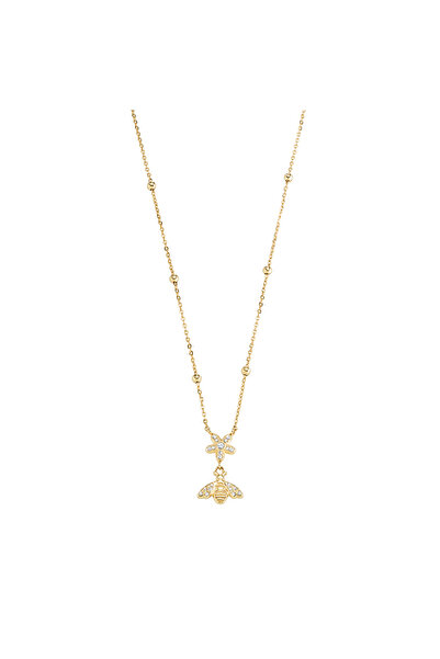 MORELLATO NINFA necklace, golden stainless steel, white crystals, chain lengt...