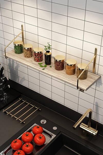 UnicUtil Raft perete, Ξύλινη βάση, UnicUtil, 60 x 15 x 15 cm, Auriu Maro