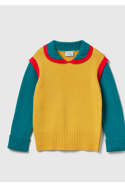 United Colors of Benetton ملابس تريكو للفتيات من نوع سترانجر ثينجز مع ياقة بو...