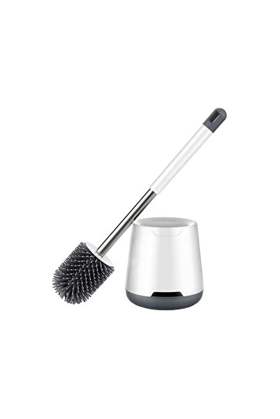 zola Toilet brush, made of silicone with water drain, steel handle, 43x11.5 c...