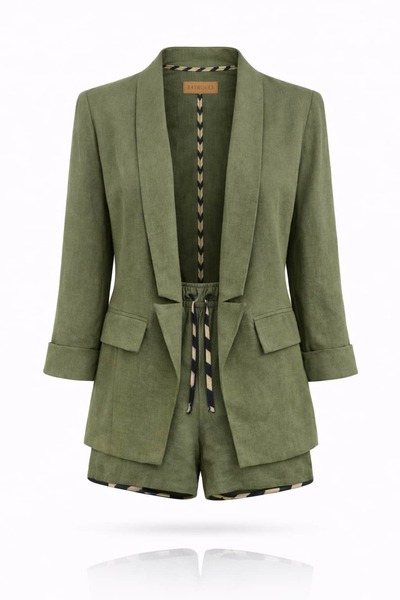 Bashaques Aegean Olive %100 Linen Set