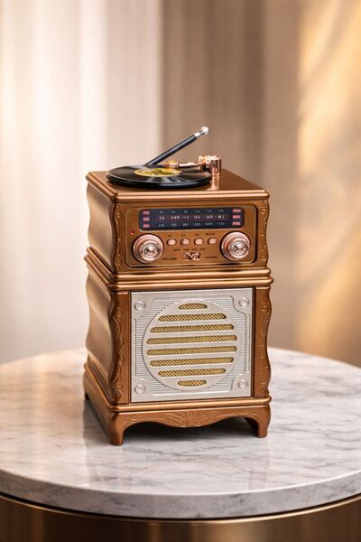 MEMİTA rt 381 Nostalji Radyo Bluetooth Hoparlör FM/AM/SW Destekli Retro Dekor...