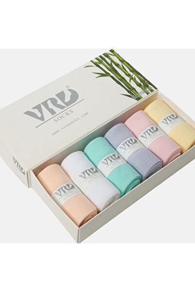 VARDAR SOCKS Dikişsiz Bambu Kadın Çorap Jakarlı Karma Renk Kadın Çorap Kutulu...