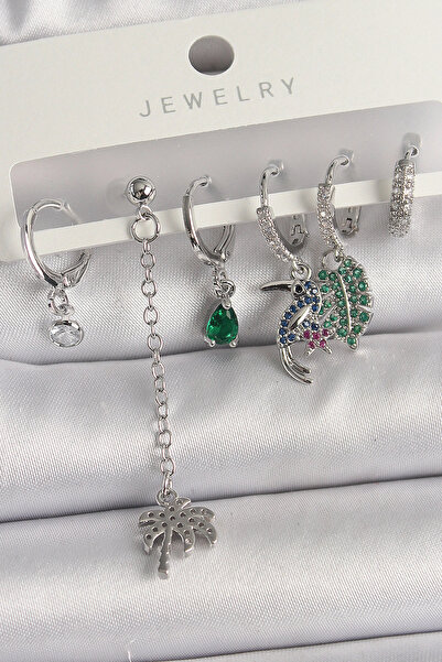 online kapsulavm avm alışveriş Brass Silver Color Dangle Zircon Stone Tree Fi...