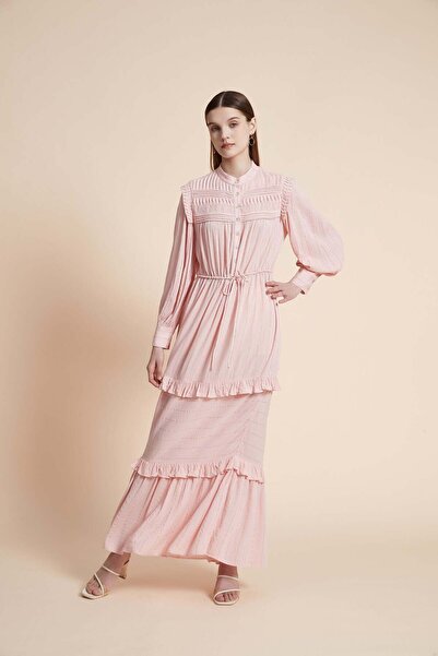Yola High-waist long-sleeve wide long dress
