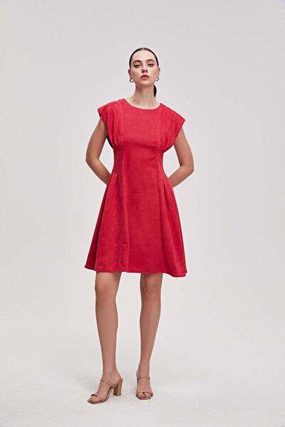 Livia فستان قصير سادة بأكمام قصيرة