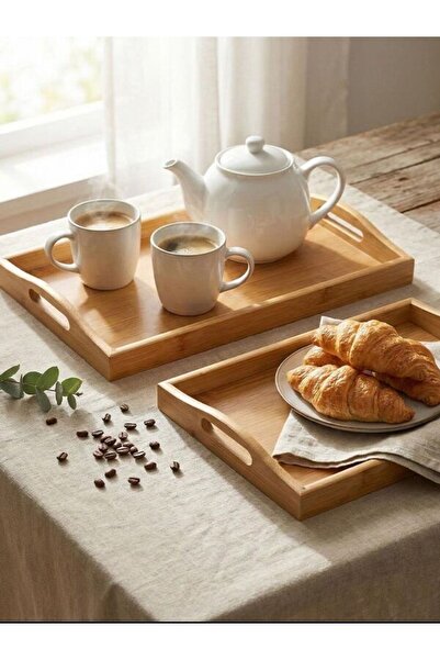 Home 2 Lİ BAMBU SUNUMLUK TEPSİ