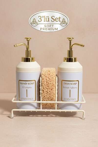 LE PARİS 3'lü Set Sıvı Sabunluk Seti Gold | El Sabunu & Bulaşık Sabunu | Meta...