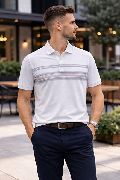 Maccali Muška majica sa polo ovratnikom Comfort Fit Sa deznom