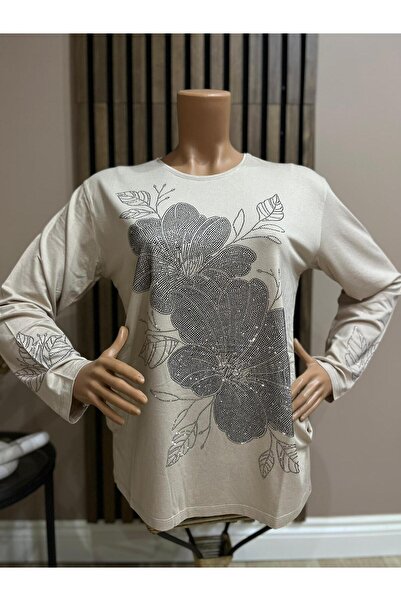 AKMAVİ Women's Middle Age and Above Large Rose Patterned Stone Mother Combed ...