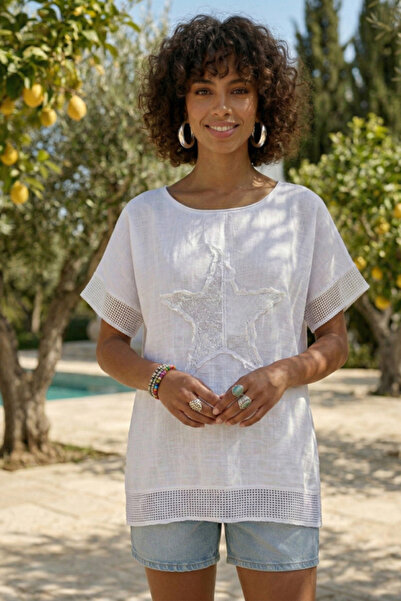 Chiccy Bela suknja sa okruglim izrezom i niskim rukavima, sa mrežastim detalj...