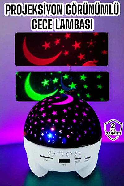 Epilons Gece Lambası Renkli Yıldızlı Gökyüzü Projeksiyon Gece Tavan Yansıtma