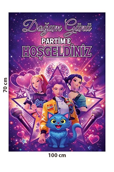 parti show Banner pentru ziua de naștere K-POP Huntrix, fundal 70*100 cm