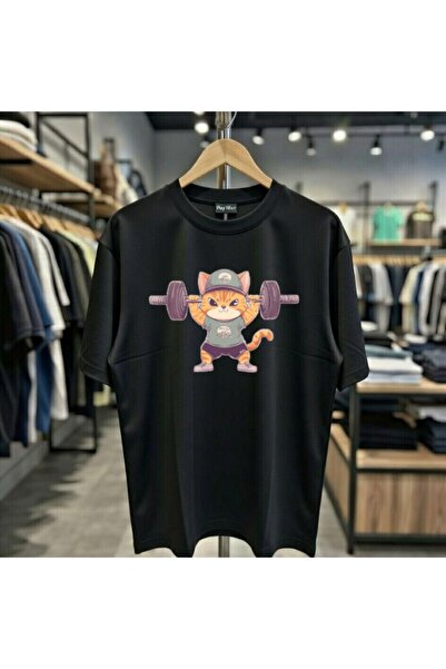 playwear Kapa za dizače tegova, majica sa mačkama, 100% pamuk, standardni kro...
