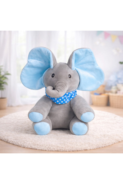 MODALITE Interactive Plush Toy Cuckoo-Bau Elephant, Musical, Sings, Talks, Blue