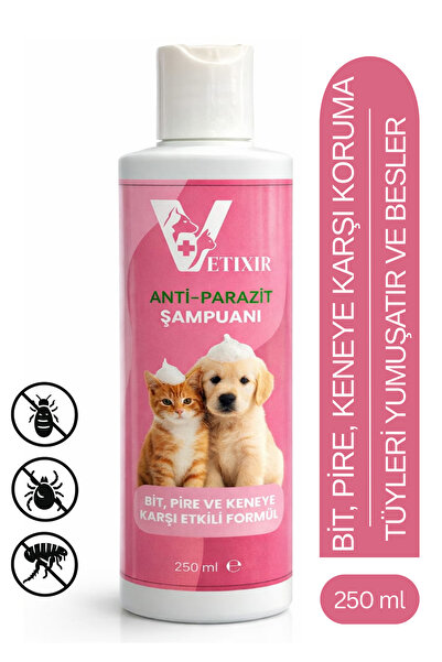 VETIXIR Kedi Köpek Parazit Şampuanı Arındırıcı Bakım Bit Pire Kene Şampuanı D...