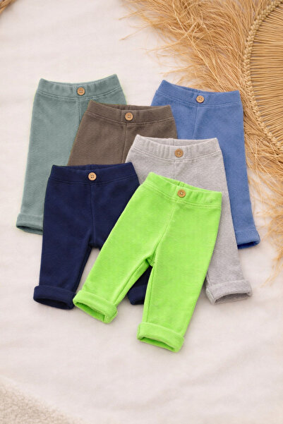 HK HOPKİDS Baby Boys and Girls Leggings Set of 6 Cotton Flexible Casual Botto...