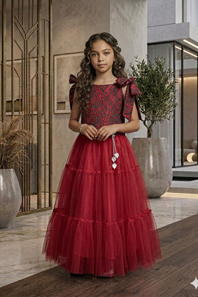 ABİYEKİDS Sa šljokicama Sa deznom Dvodijelna dečija večernja haljina Aby252