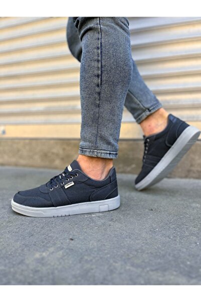 Generic Brand Smoked Linen Lace-Up Men's Shoes Sneakers