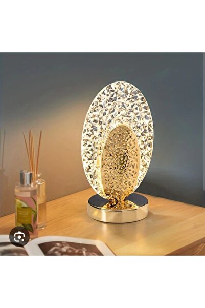 Generic Modern Oval Crystal Table Lamp – 3 Light Modes (Cold, Natural, Warm)