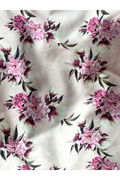 podyum baskı Pink Rose Dabil Fabric for Dresses, Shalwar Suits, Skirts, Blous...