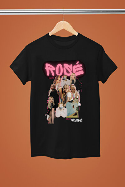 MAGORS BLACKPİNK ROSE BASKILI PAMUKLU KISA KOLLU GENÇ VE ÇOCUK TSHIRT
