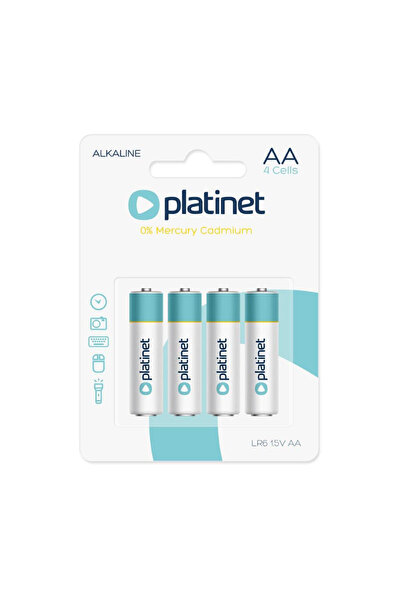 Platinet Set de 4 baterii alcaline LR06 tip AA, PRO, 1,5 V, 2800 mAh, în blister