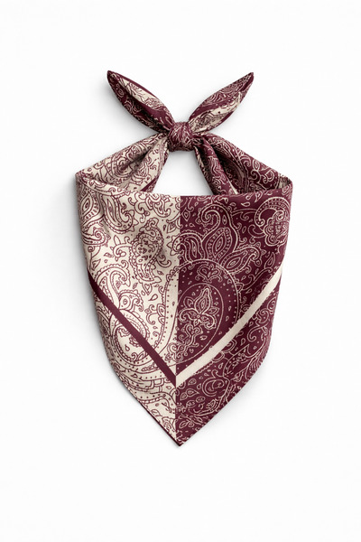 KUMSAL AKSESUAR Etnik Desen Fular Bandana 55x55cm