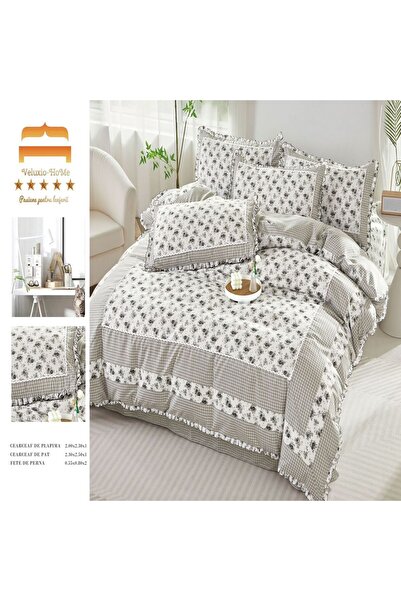 ZUBI HOME Duvet Cover Set Set - 4 Pieces, Soft Touch Cotton with Ruffles, 2 P...