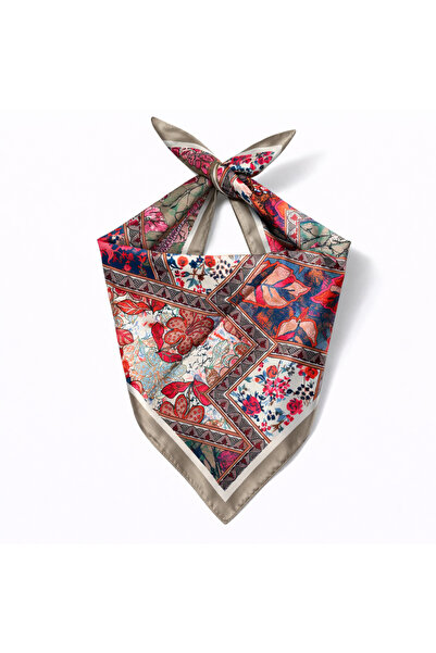 KUMSAL AKSESUAR Etnik Desen Fular Bandana 55x55cm
