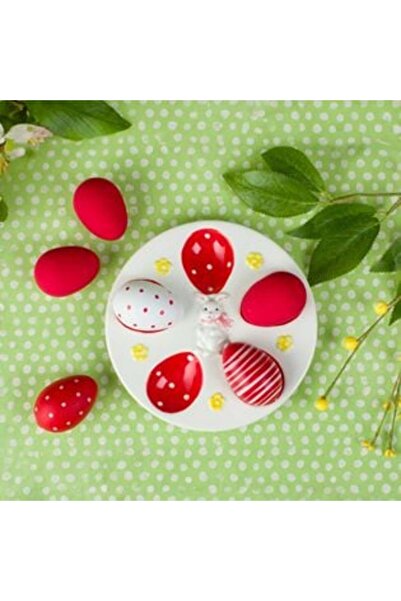 OEM Red Ceramic Bunny Holder for 5 Easter Eggs Ø18 x 2 cm