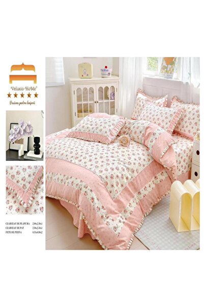 ZUBI HOME Duvet Cover Set Set - 4 Pieces, Soft Touch Cotton with Ruffles, 2 P...