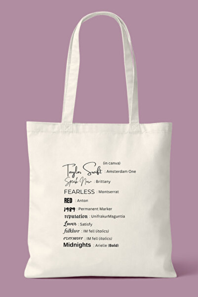 Hayali Şeyler Taylor Swift Album Printed Cloth Bag