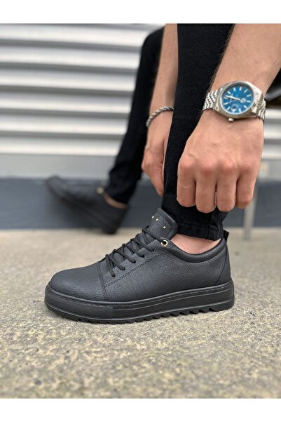 pabucmarketi Black (Black Sole) Lace-Up Men's Casual Shoes