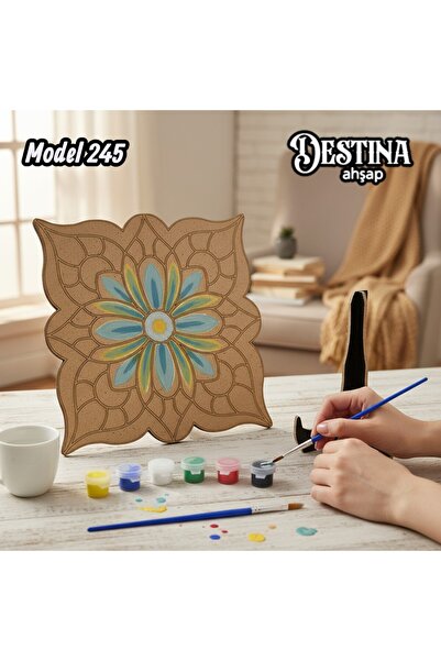 Destina Ahşap Mandala Boyama Seti- Ahşap Boyama- Mode 245