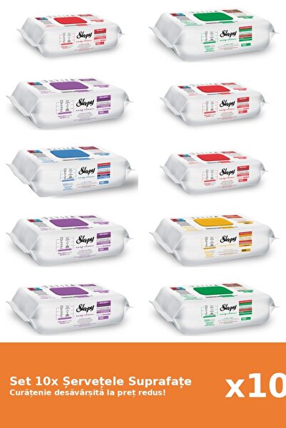 Sleepy Set 10 Șervețele Suprafațe Sleepy: Orchid Garden, White Soap, Clasic, ...