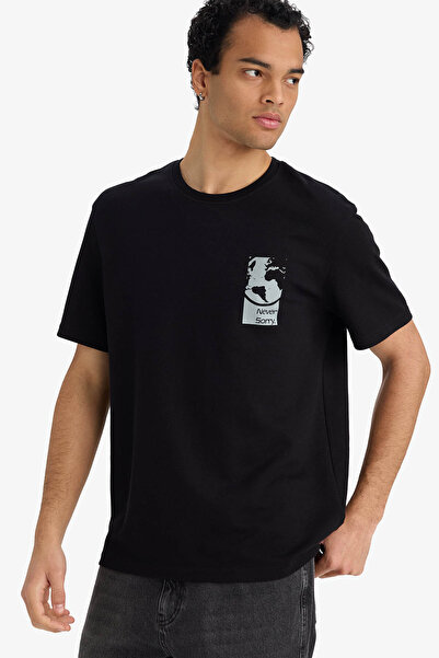 DeFacto Βαμβακερό T-shirt με στάμπα REGULAR FIT F8122AX26SP