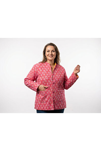 OEM Reversible quilted jacket in hand-printed Cotton