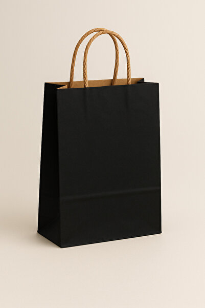 Atölye Kraft Siyah Renk Kraft Çanta 18x8x24 cm