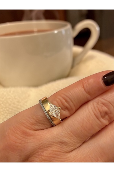 Bo Takı ve Aksesuar Serçe parmak ayarlanabilir altın kaplama yüzük
