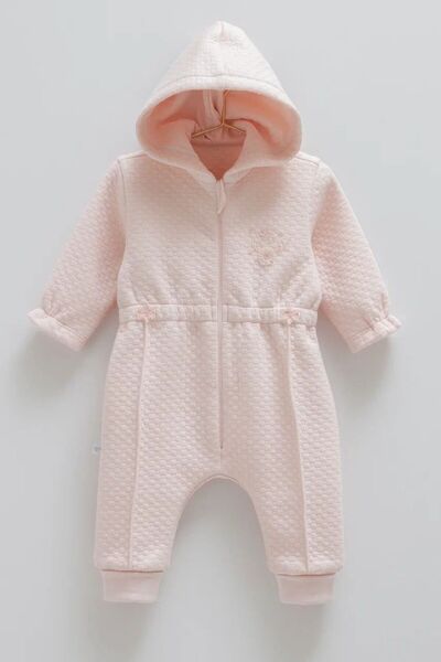 Caramell Pudra Kapüşonlu Tulum