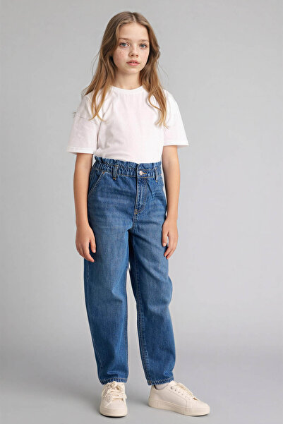 DeFacto 100% pamučne papirne torbe, jeans pantalone za devojčice G0256A826SP