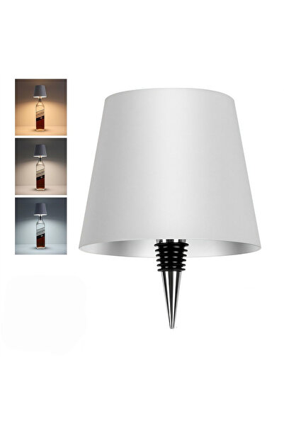 bakgelal Dekoratif LED Şişe Lambası Başlığı Beyaz Şişeye Takılan Abajur Apara...