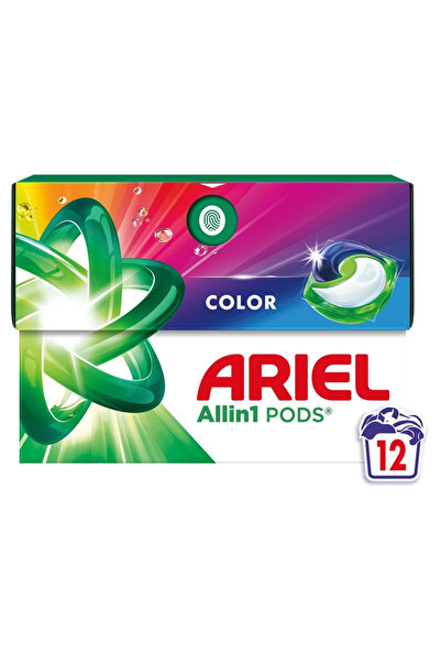 Ariel All in One Pods Color, detergent automat de rufe, capsule, 12 buc