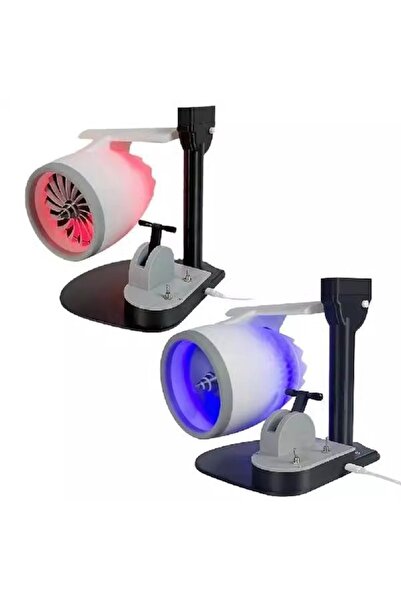 EN SİGA Jet Motor Tasarımlı RGB Hava Nemlendirici Fan USB Masaüstü Buhar Maki...