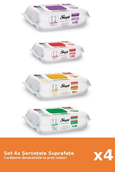 Sleepy Set 4 Șervețele Suprafațe Sleepy: Orchid Garden, White Soap, Clasic